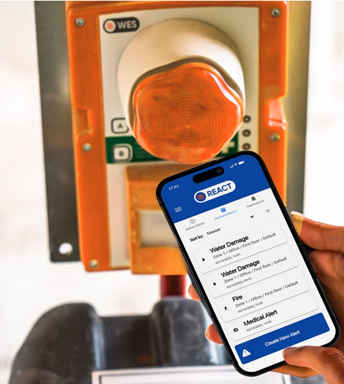 REACT app og WES3 brandalarm